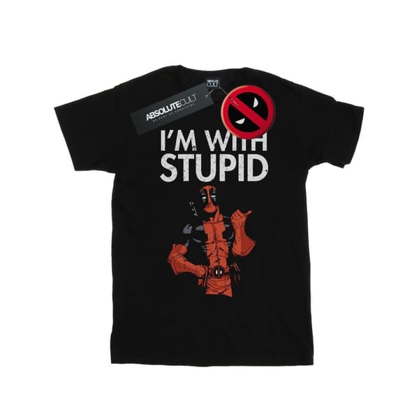 Marvel Dam/Tjej Deadpool I´m With Stupid - Pojkvänströja i bomull
