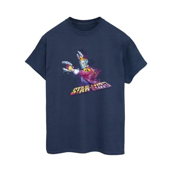 Marvel Womens/Ladies Guardians Of The Galaxy Abstract Star Lord Cotton Boyfriend T-Shirt