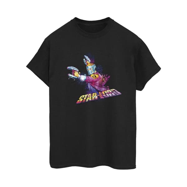 Marvel Womens/Ladies Guardians Of The Galaxy Abstract Star Lord Cotton Boyfriend T-Shirt