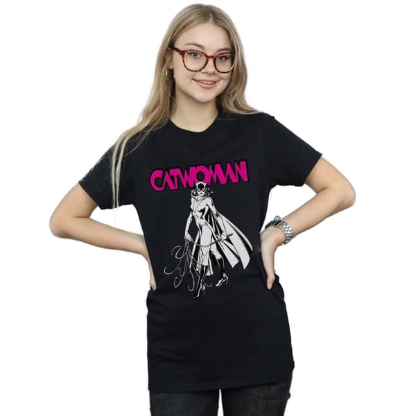 DC Comics Dam/Lady Catwoman Piska Bomull Boyfriend T-shirt