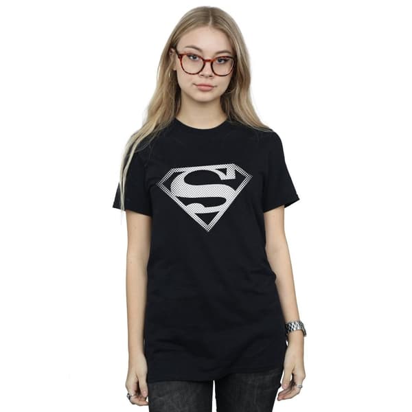 DC Comics Womens/Ladies Superman Spot Logo Cotton Boyfriend T-Shirt