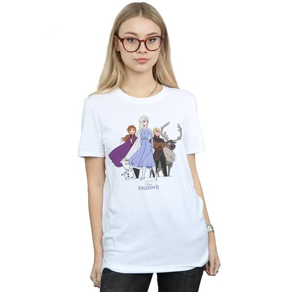 Disney Dam/Lady Frozen 2 Group Boyfriend T-shirt i bomull