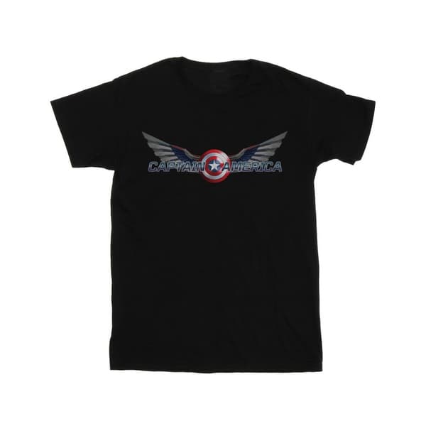 Marvel Girls Falcon And The Winter Soldier Captain America Logo Cotton T-Shirt