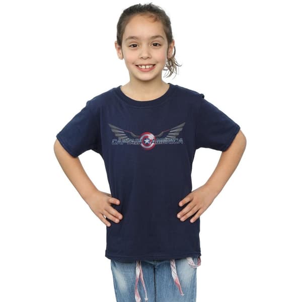 Marvel Girls Falcon And The Winter Soldier Captain America Logo Bomulls-T-shirt