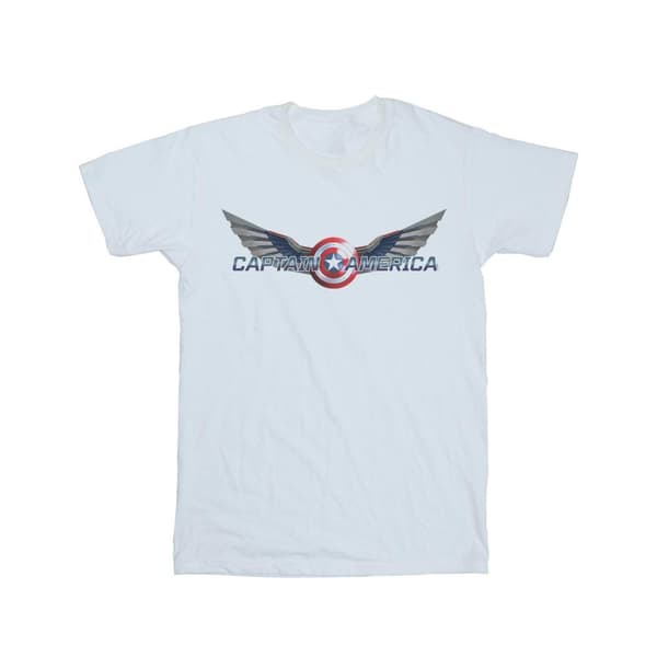 Marvel Girls Falcon And The Winter Soldier Captain America Logo Cotton T-Shirt