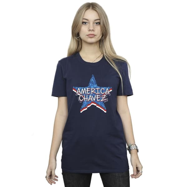 Marvel Womens/Ladies Doctor Strange America Chavez Cotton Boyfriend T-Shirt