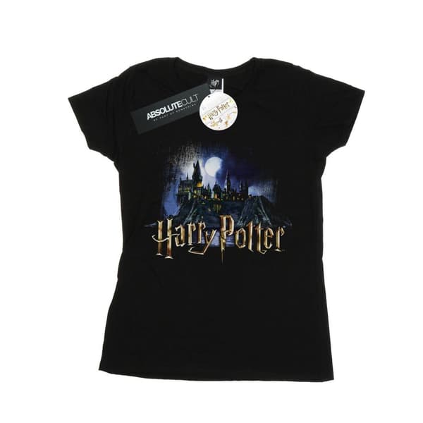 Hary Potter Womens/Ladies Hogwarts Castle Cotton T-Shirt Black M
