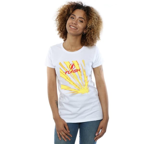 DC Comics Womens/Ladies The Flash Lightning Bolts Cotton T-Shirt