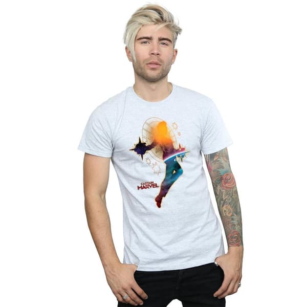 Marvel Mens Captain Marvel Nebula Flight T-Shirt
