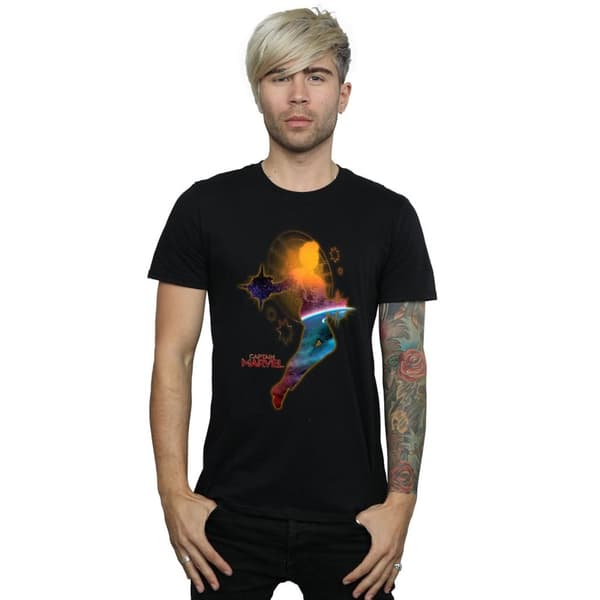 Marvel Mens Captain Marvel Nebula Flight T-Shirt