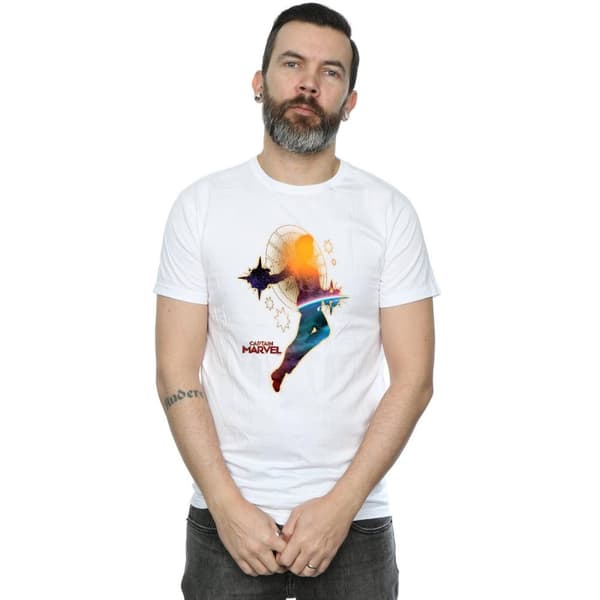 Marvel Mens Captain Marvel Nebula Flight T-Shirt