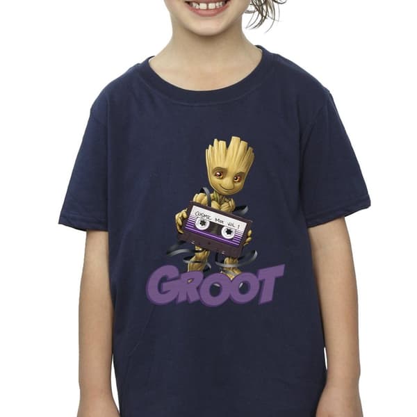 Guardians Of The Galaxy Girls Groot Casette Cotton T-Shirt