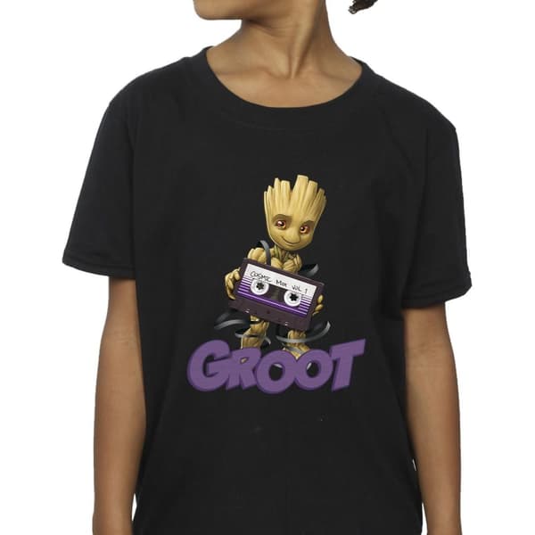 Guardians Of The Galaxy Girls Groot Casette Cotton T-Shirt