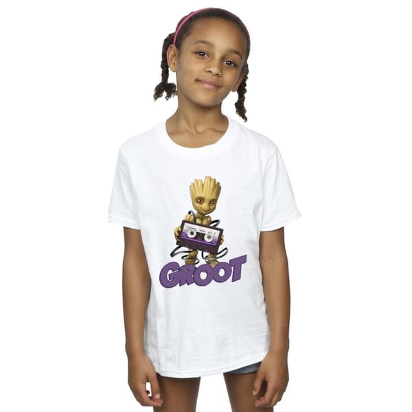 Guardians Of The Galaxy Girls Groot Casette Cotton T-Shirt
