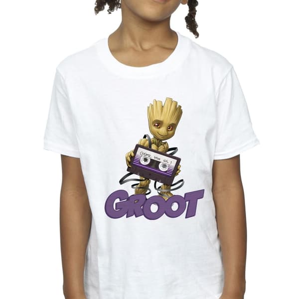 Guardians Of The Galaxy Girls Groot Casette Cotton T-Shirt