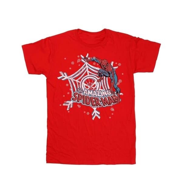 Marvel Spider-Man jul-T-shirt för pojkar Red 7-8 Years