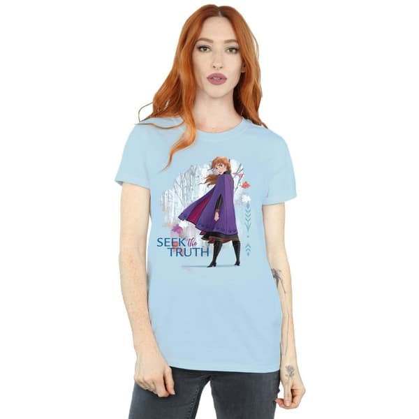 Disney Dam/Tjej Frozen 2 Anna Seek The Truth Boyfriend T-shirt i bomull