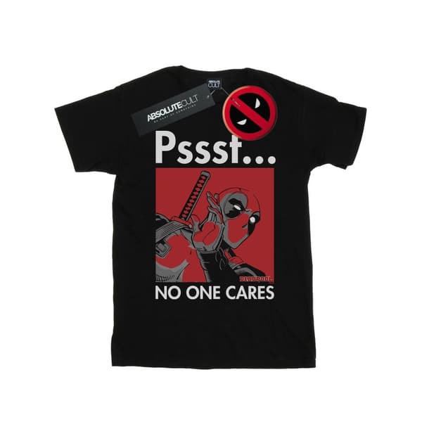 Marvel Mens Deadpool No One Cares T-shirt