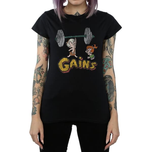 The Flintstones Womens/Ladies Bam Bam Gains Distressed Cotton T-Shirt