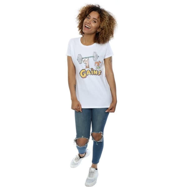 The Flintstones Womens/Ladies Bam Bam Gains Distressed Cotton T-Shirt