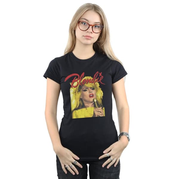 Blondie Womens/Ladies Singing With Mic Cotton T-Shirt