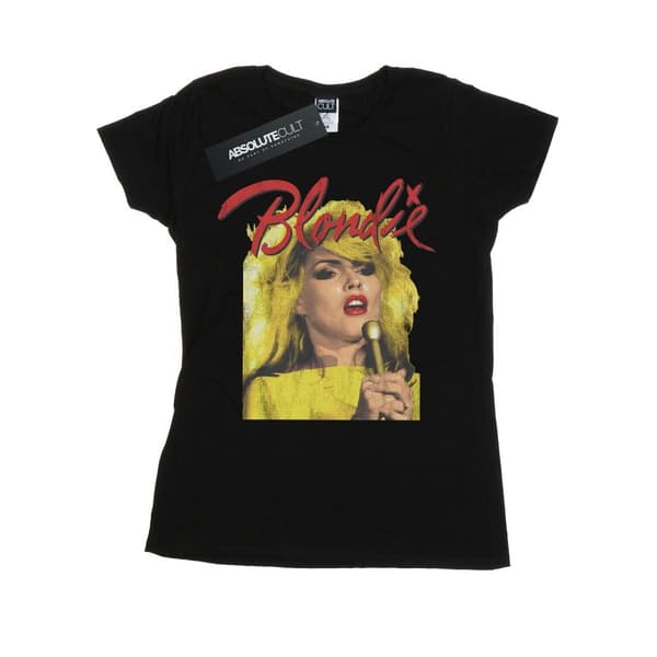 Blondie Womens/Ladies Singing With Mic Cotton T-Shirt Black XL