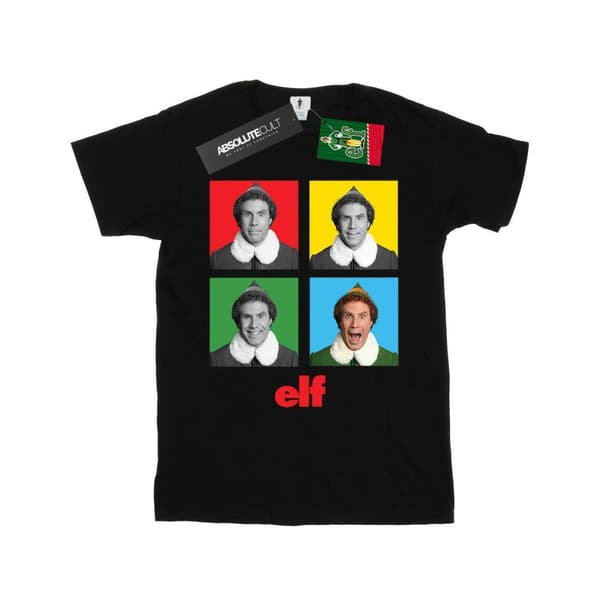 Elf Womens/Ladies Four Faces Cotton Boyfriend T-Shirt Black M