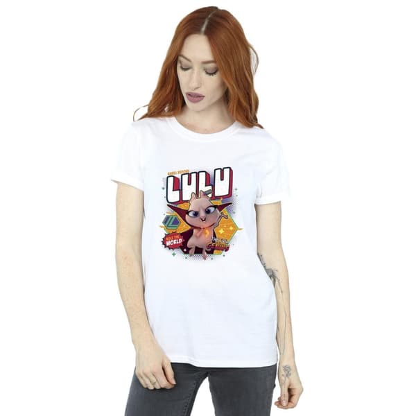 DC Comics Womens/Ladies DC League Of Super-Pets Lulu Evil Genius Cotton Boyfriend T-Shirt