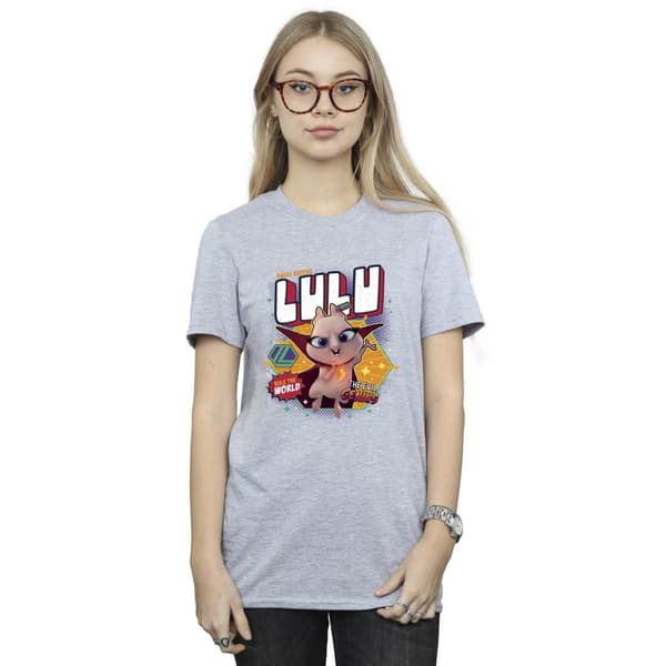 DC Comics Womens/Ladies DC League Of Super-Pets Lulu Evil Genius Cotton Boyfriend T-Shirt