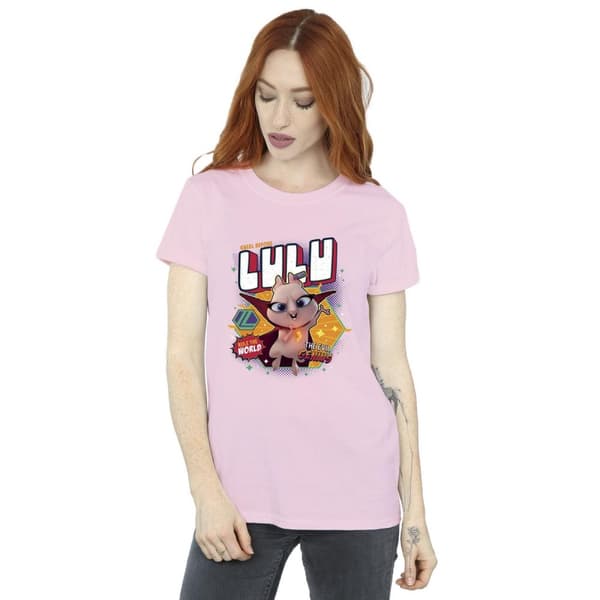 DC Comics Womens/Ladies DC League Of Super-Pets Lulu Evil Genius Cotton Boyfriend T-Shirt