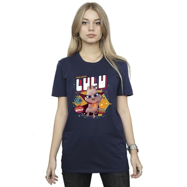 DC Comics Womens/Ladies DC League Of Super-Pets Lulu Evil Genius Cotton Boyfriend T-Shirt