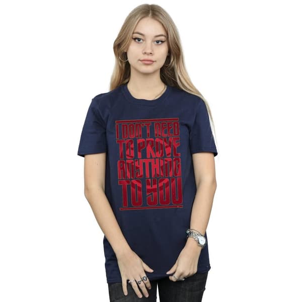 Marvel Dam/kvinnor Captain Marvel Prove Anything Boyfriend T-shirt i bomull