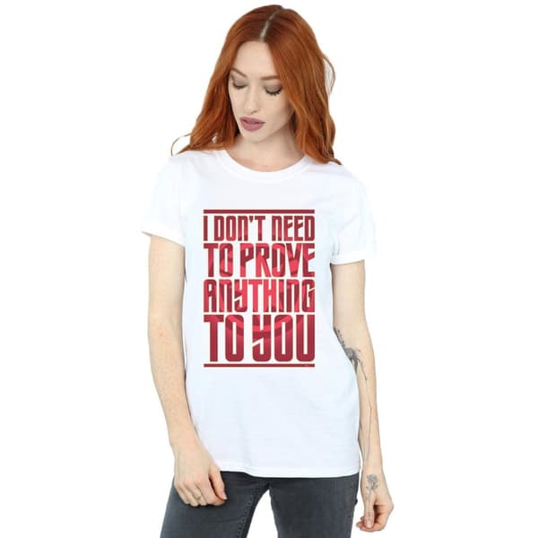 Marvel Dam/kvinnor Captain Marvel Prove Anything Boyfriend T-shirt i bomull
