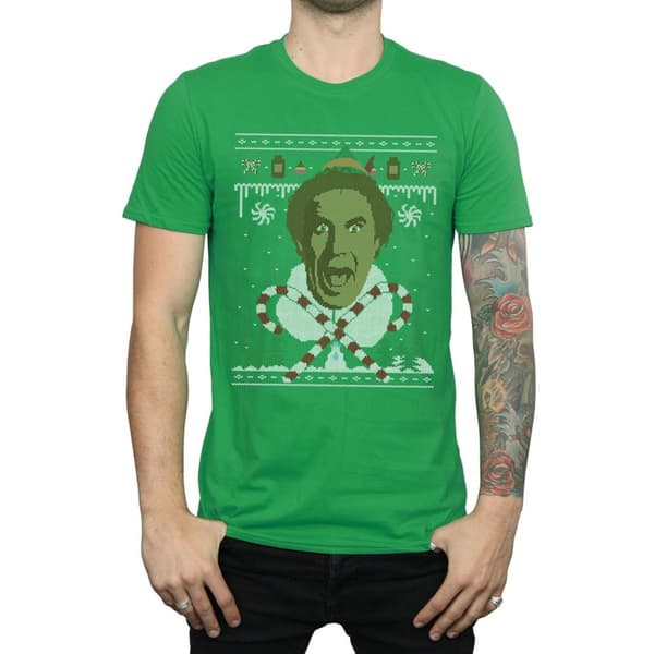 Elf Mens Christmas Fair Isle T-Shirt