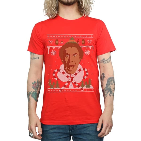 Elf Mens Christmas Fair Isle T-Shirt