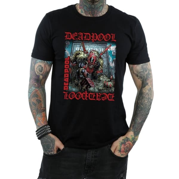 Marvel Mens Deadpool Here Lies Deadpool T-Shirt