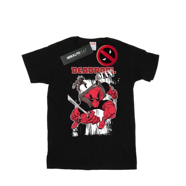 Marvel Dam/Tjej Deadpool Max Boyfriend T-shirt i bomull Black XL