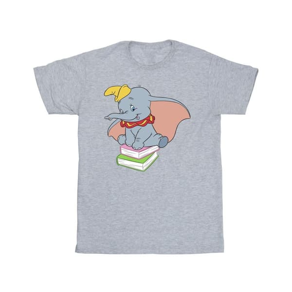 Disney Mens Dumbo Sitting On Books T-Shirt