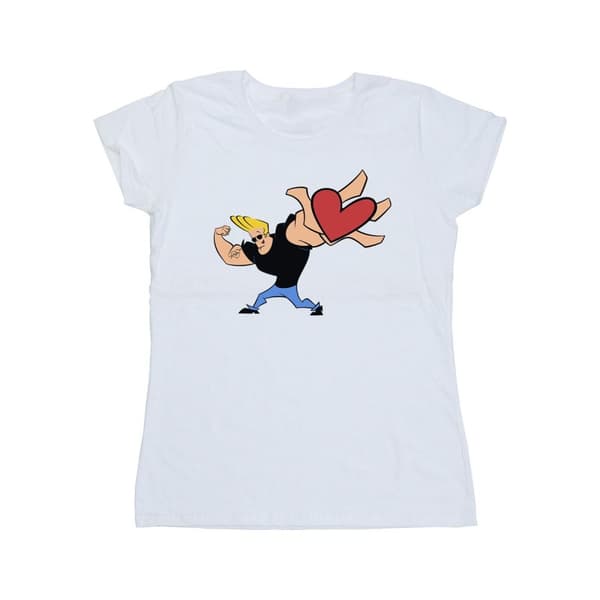 Johnny Bravo Womens/Ladies Heart Present Cotton T-Shirt