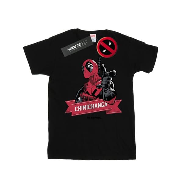 Marvel Mens Deadpool Chimichanga Finger T-Shirt