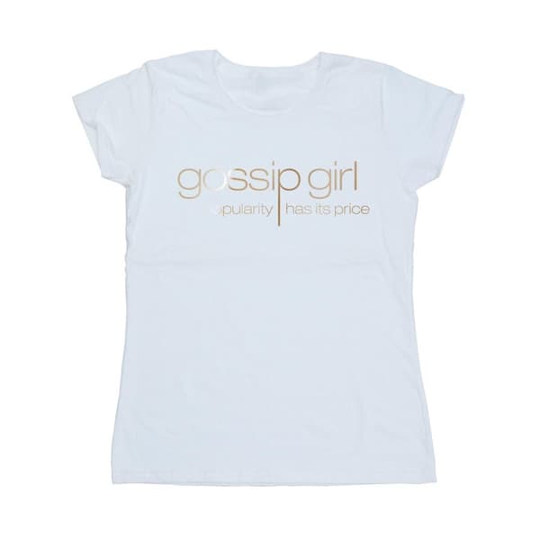 Gossip Girl Dam/Herr T-shirt i bomull med guldlogga