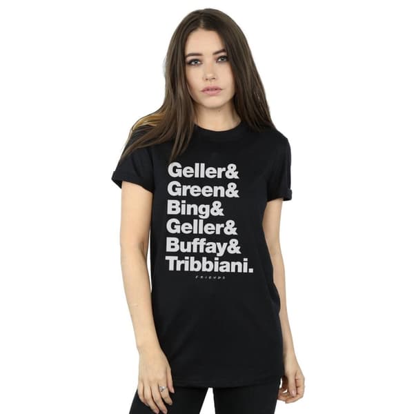 Friends Womens/Ladies Surnames Text Cotton Boyfriend T-Shirt