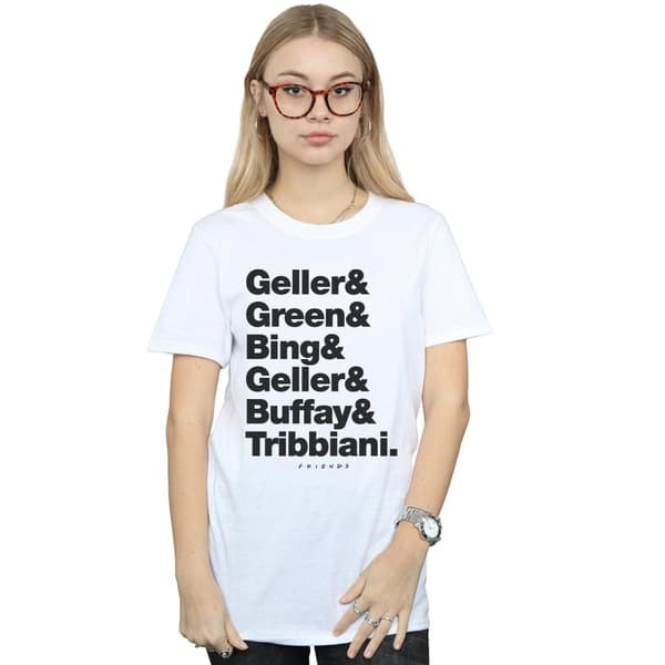 Friends Womens/Ladies Surnames Text Cotton Boyfriend T-Shirt