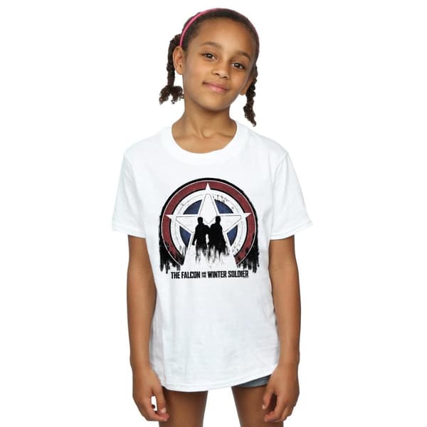 Marvel Girls The Falcon And The Winter Soldier Star Silhouettes Cotton T-Shirt