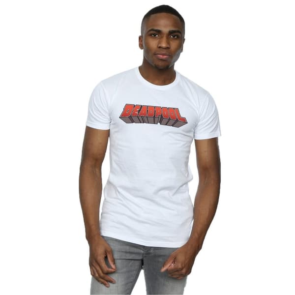 Marvel Mens Deadpool Text Logo T-Shirt
