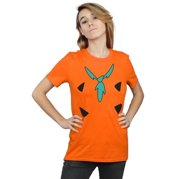 The Flintstones Womens/Ladies Fred Flintstone Costume Print Cotton Boyfriend T-Shirt