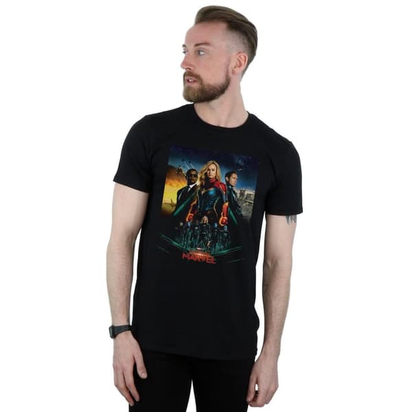 Marvel Mens Captain Marvel Movie Starforce Poster T-Shirt