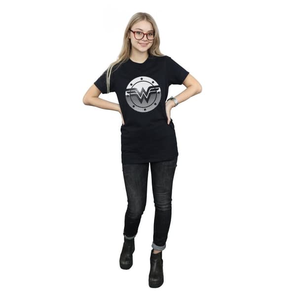 DC Comics Womens/Ladies Wonder Woman Spot Logo Cotton Boyfriend T-Shirt
