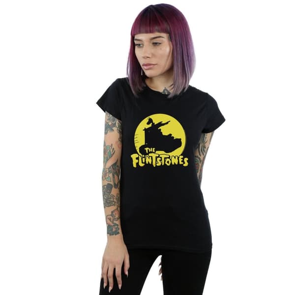 The Flintstones Womens/Ladies Car Silhouette Cotton T-Shirt