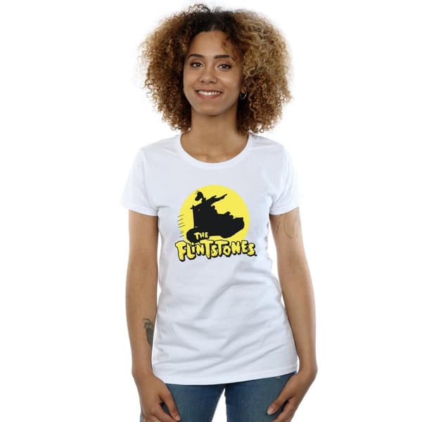 The Flintstones Womens/Ladies Car Silhouette Cotton T-Shirt
